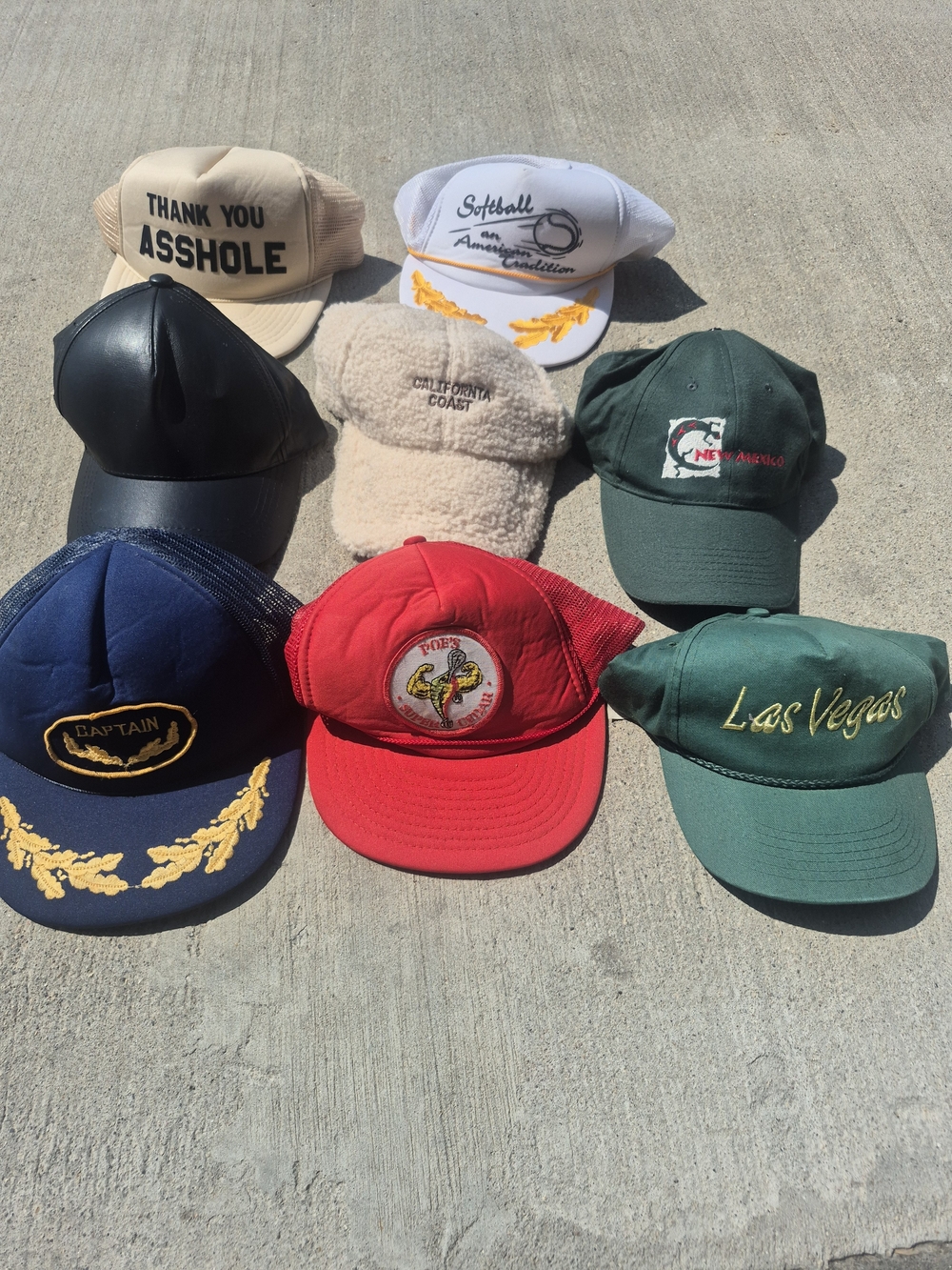 Mixed Vintage Cap Lot with Bold Logos - Red, Navy, Green, Beige, Black, White